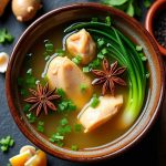 A bowl of Immunity-Boosting Chicken and Star Anise Soup, rich in flavors and packed with nutritious ingredients.